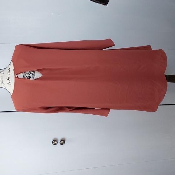 H & M Womens Rust Color Light and flowy Dress Neutral Minimalist Sz.10 - Picture 4 of 8